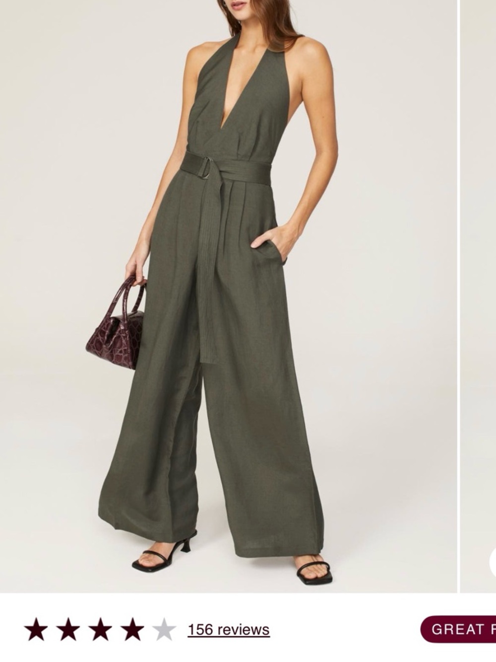 Adam Lippes sage Green halter jumpsuit size 0R - Picture 3 of 5